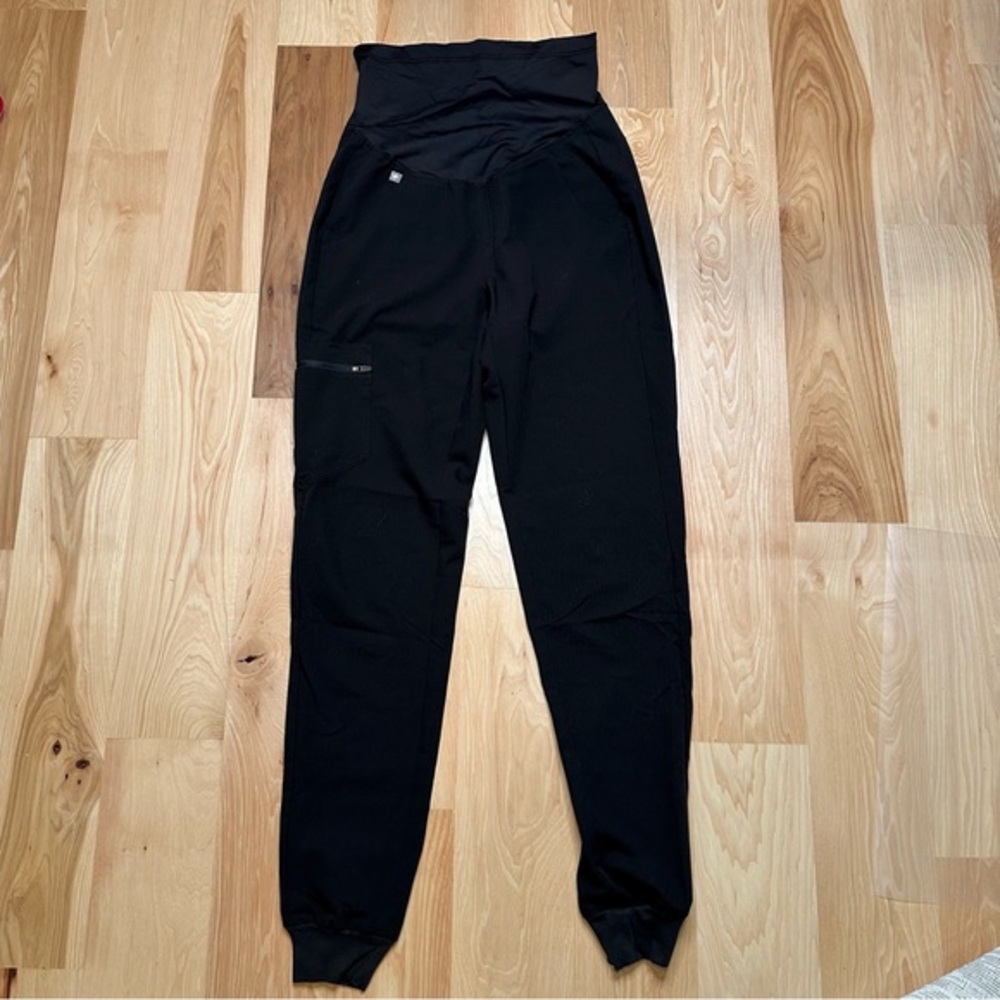 Figs Black Zamora Maternity Jogger Scrub Pants size XXS Tall